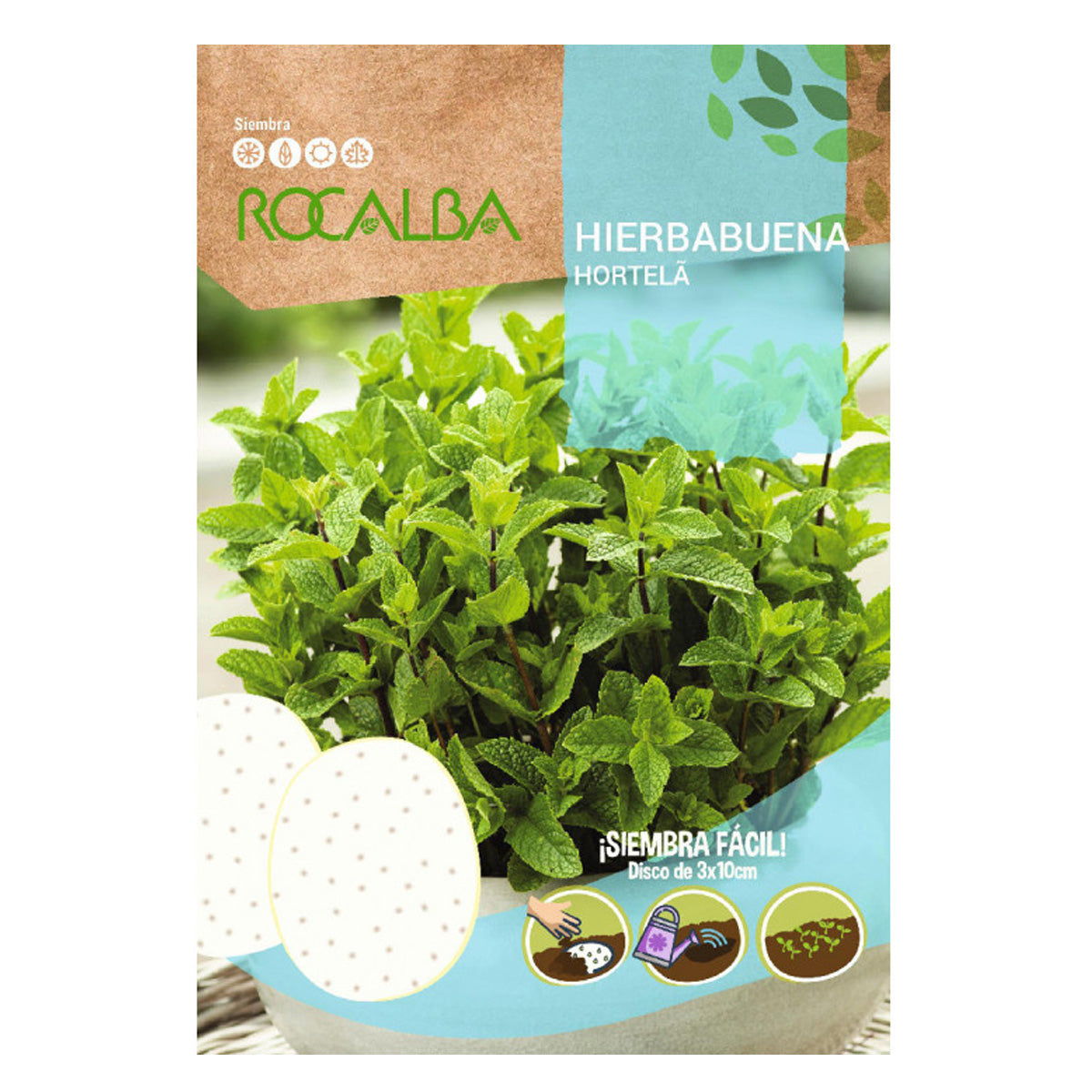 Sementes de hortelã-pimenta em discos, Rocalba