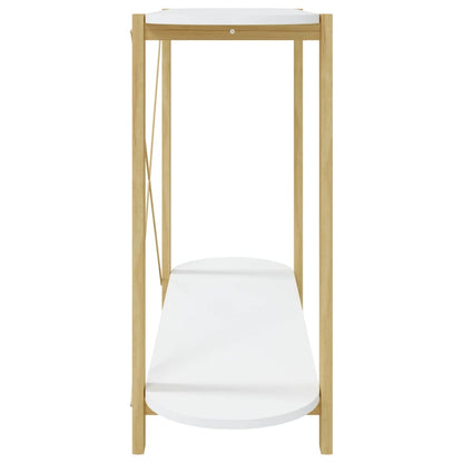 Mesa Consola De Madera Contrachapada Blanco 110x38x75 Cm_4