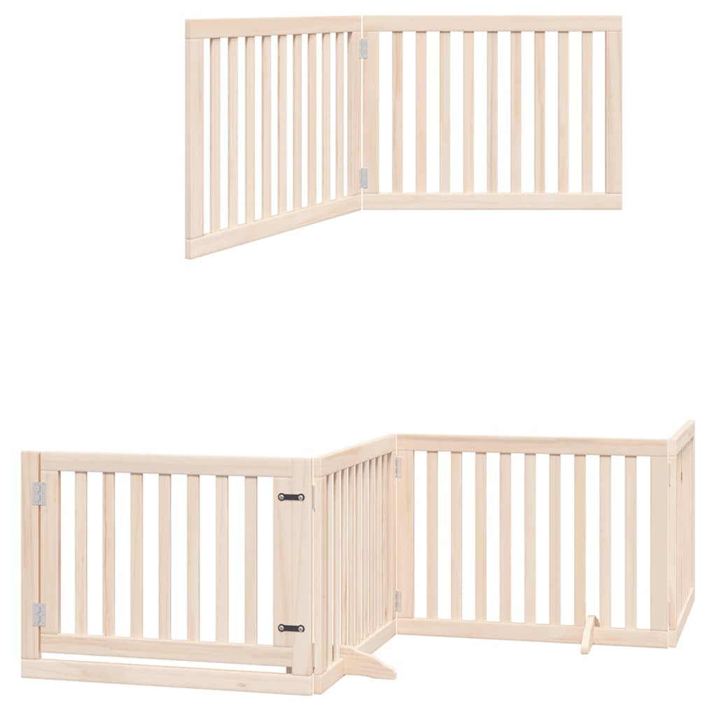 Vidaxl Puerta Para Perros Plegable 10 Paneles Madera De Álamo 800 Cm_2