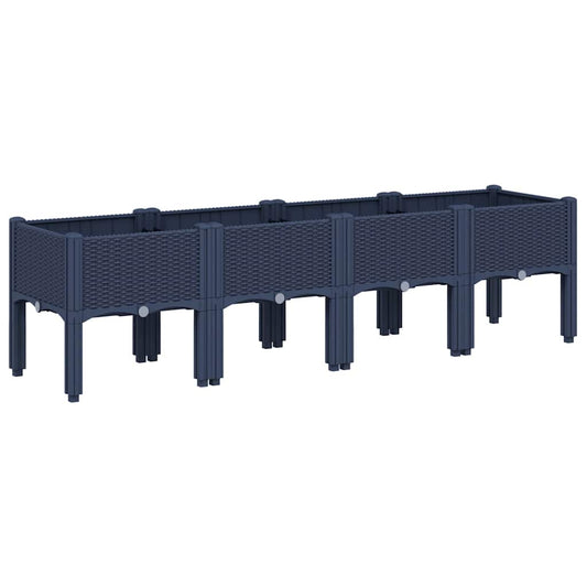 Jardinera Con Patas Pp Azul Gris 160x40x42 Cm_0