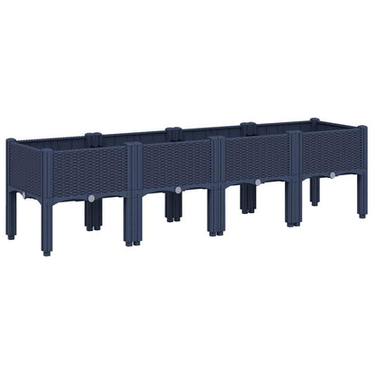 Jardinera Con Patas Pp Azul Gris 160x40x42 Cm_0