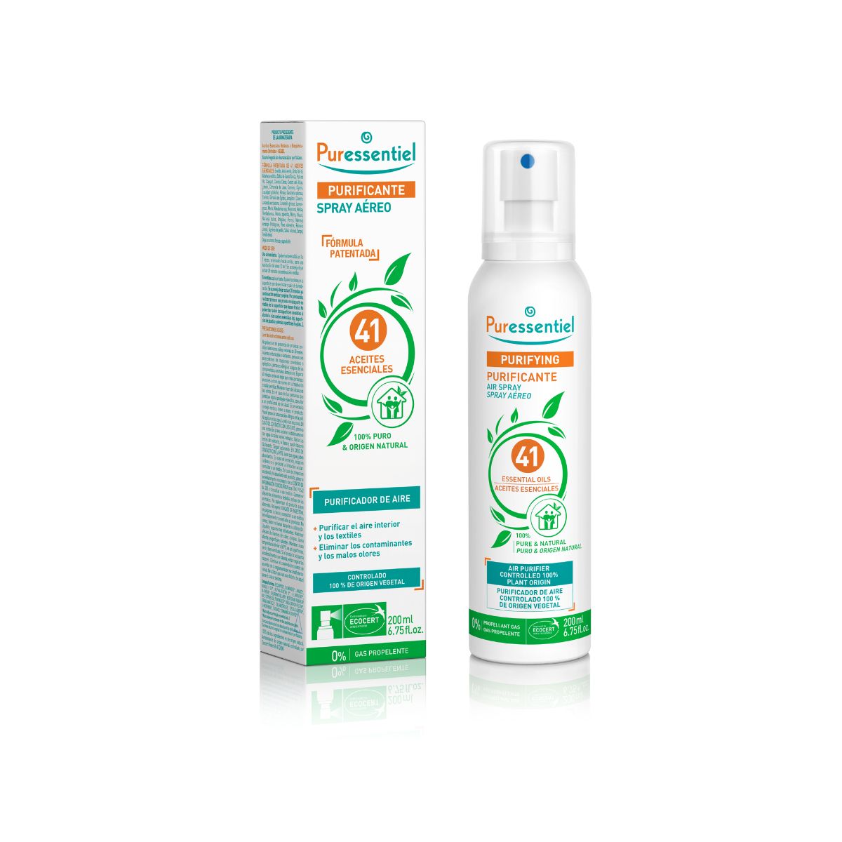 Spray purificador de ar com 41 óleos essenciais, 200 ml