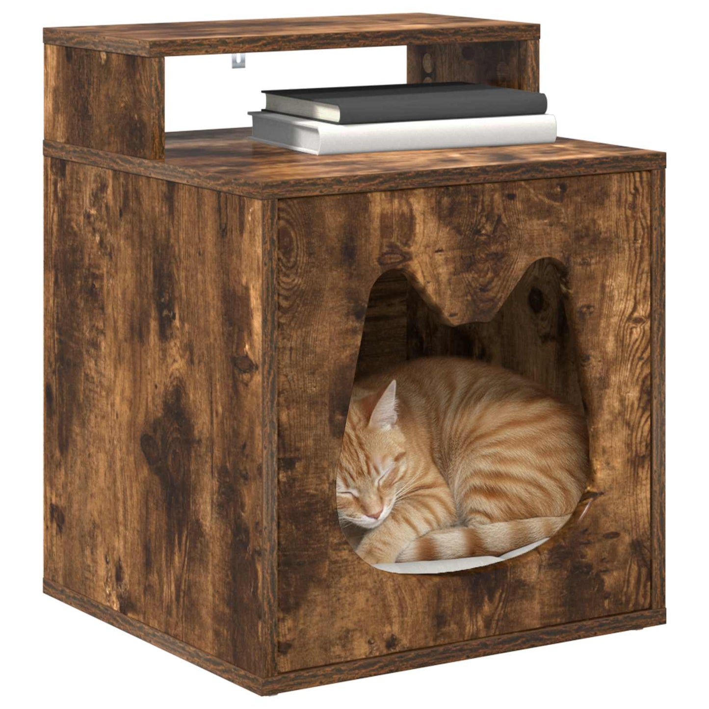 Casa Para Gatos Roble Ahumado 42,5 X 40 X 53,5 Cm_2