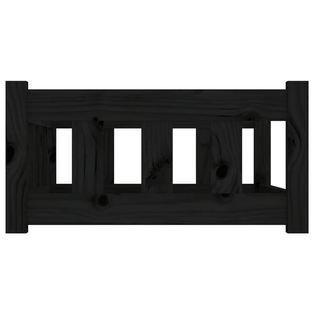 Vidaxl Cama Para Perros Madera Maciza De Pino Negro 75,5x55,5x28 Cm_4