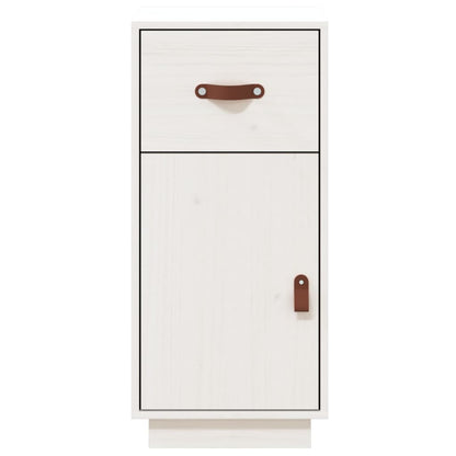 Aparador De Madera Maciza De Pino Blanco 34x40x75 Cm / Vetonek_0