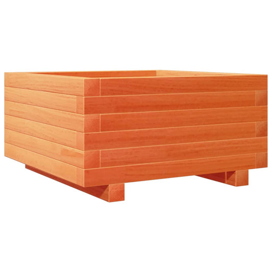 Jardinera Madera Maciza De Pino Marrón Cera 50x50x26,5 Cm_0