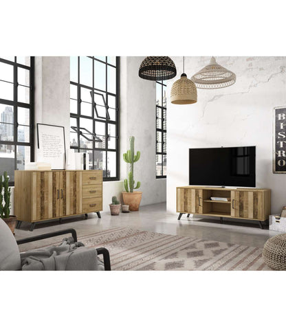Mueble Aparador Nora 2 Puertas 3 Cajones Acabado Natural, 136.3cm(ancho) 81cm(alto) 40cm (_1