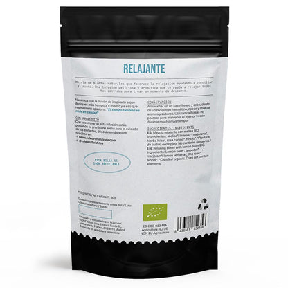 Infusão relaxante com erva-cidreira, biológica a granel Edward Fields 30 g