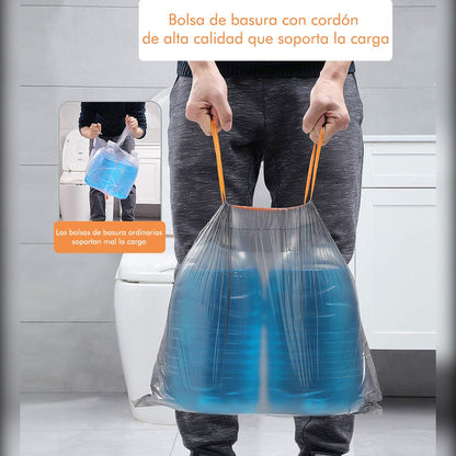 Set De 2 Papeleras Cubos De Basura Cuadrado 14 L Cada Uno Easy Pack Con Tapa, Para Hogar U Oficina - Incluye 135 Bolsas De Basura_4
