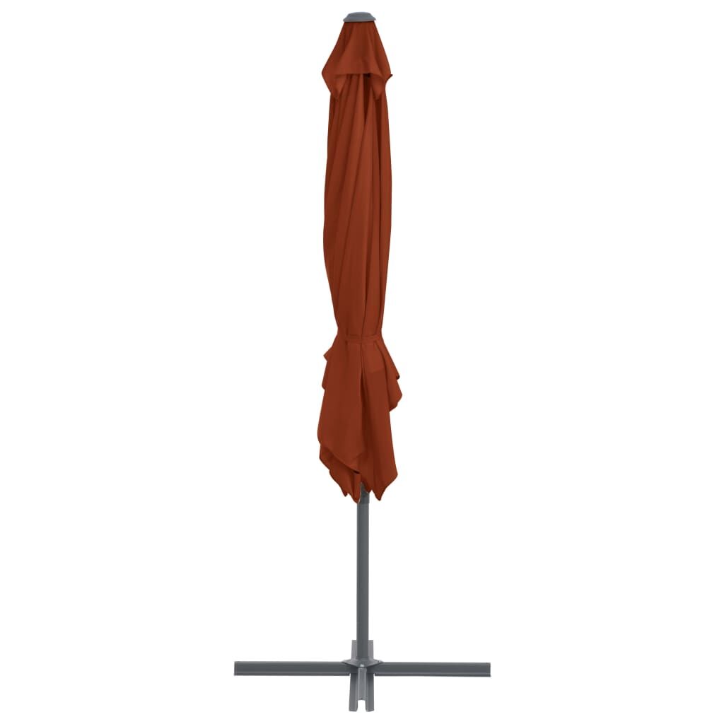 Vidaxl Sombrilla Jardín Voladiza Palo De Acero Terracota 250x250 Cm_3