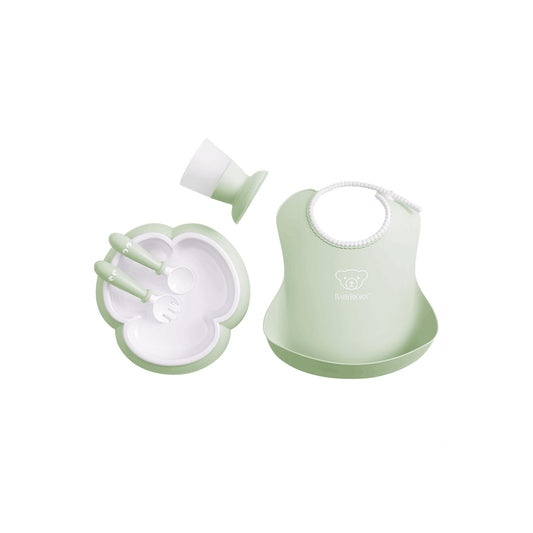 Talheres + Babete BabybJörn Verde Pastel