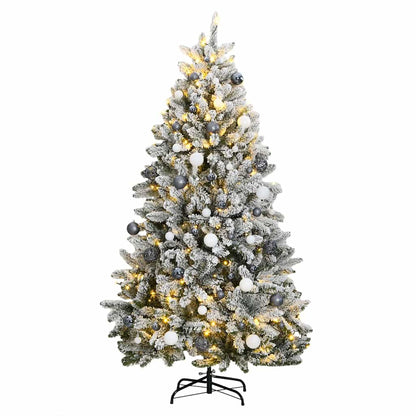 Vidaxl Árbol De Navidad Artificial Con Bisagras 300 Led Y Bolas 240 Cm_0