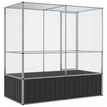 Vidaxl Pajarera De Acero Color Plateado 210,5x107x212 M_5