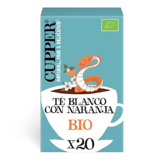 Chá Branco Biológico Cupper com Laranja 20 saquetas 