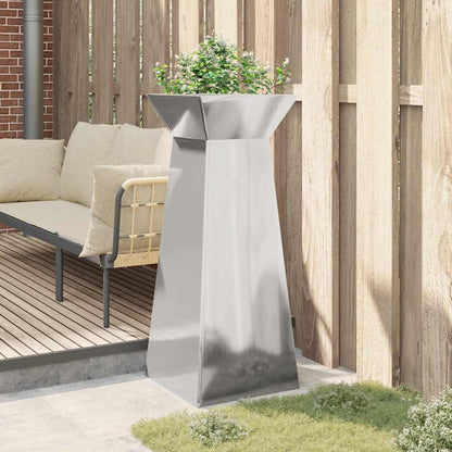 Maceta Pilar Plateado 40 X 40 X 100 Cm Acero Galvanizado_3