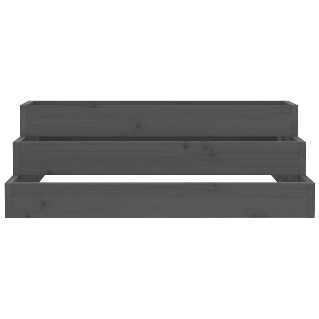 Jardinera De Madera Maciza De Pino Gris 80x80x27 Cm_3