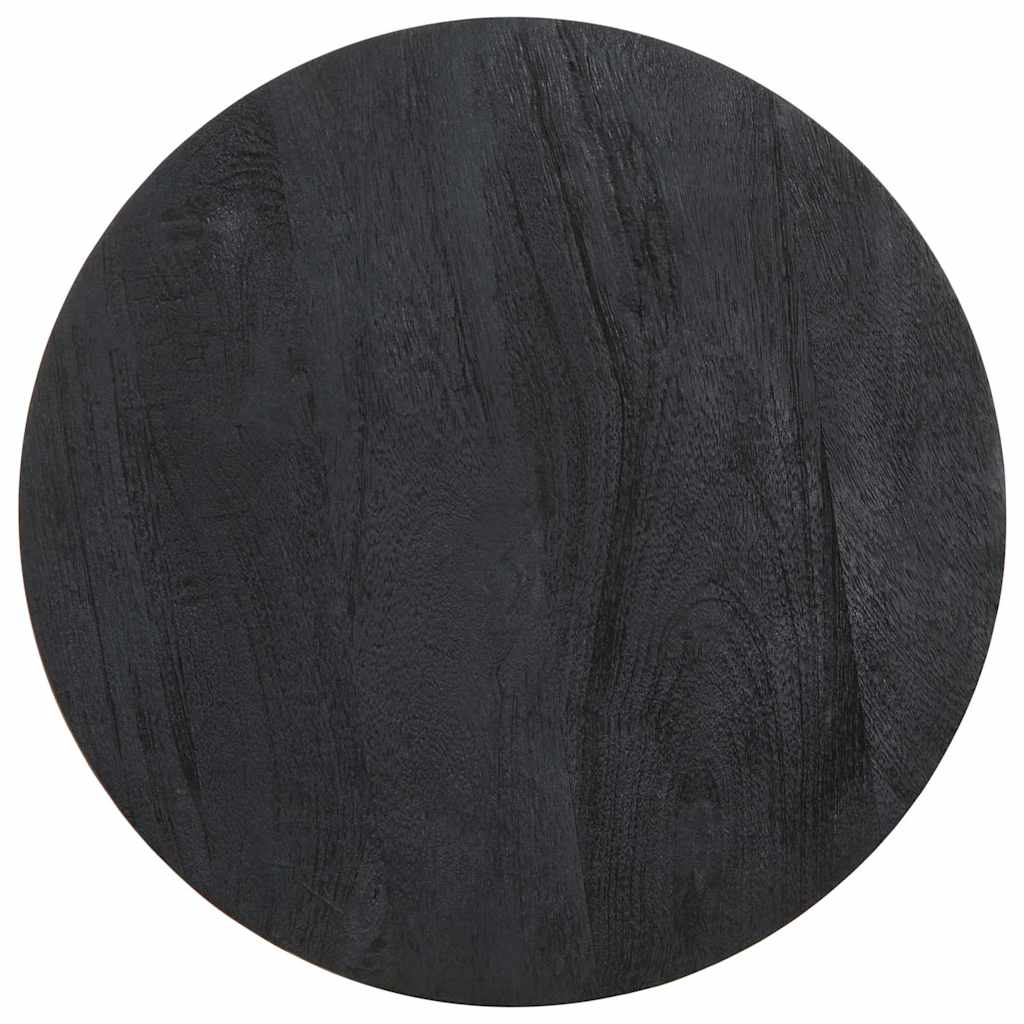 Mesa Auxiliar Madera Maciza De Mango Negra Ø40x40 Cm_2