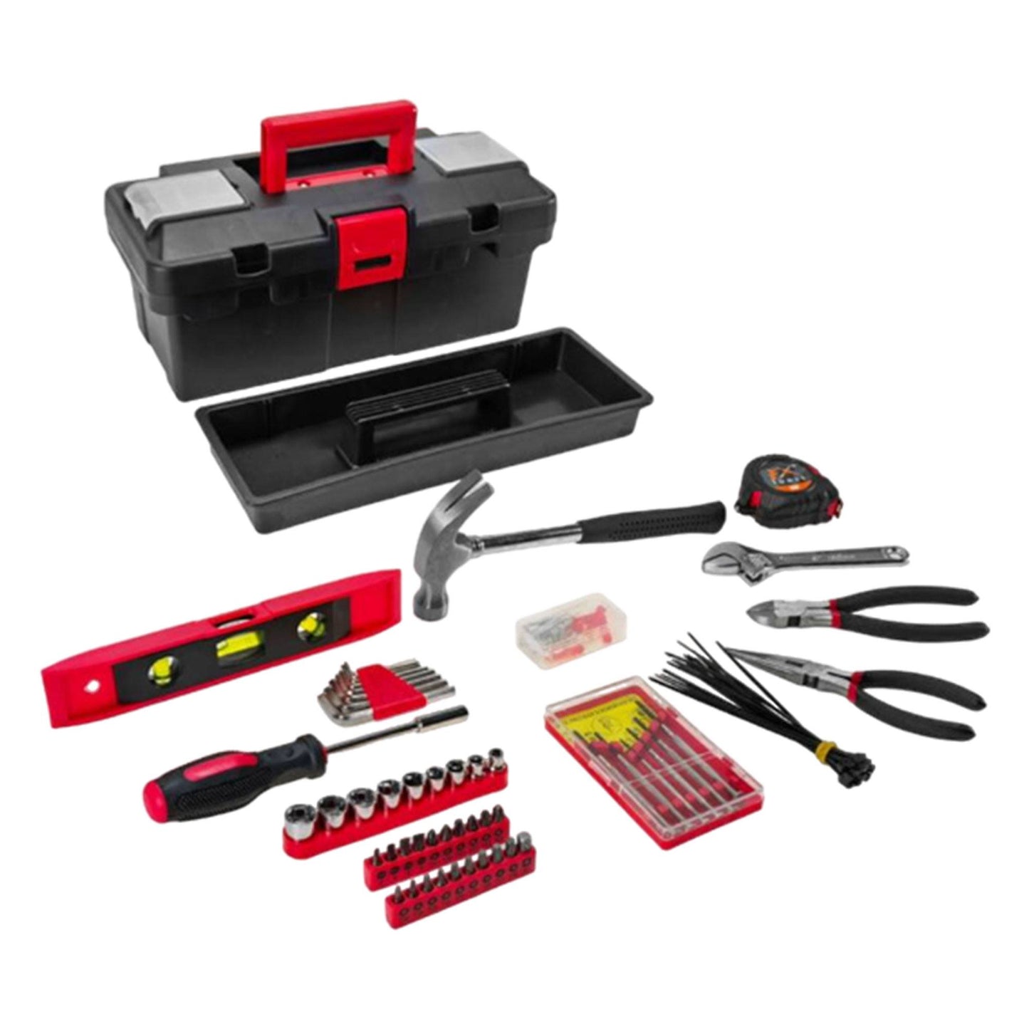 Well Home Kit De Herramientas Para El Hogar Co 152pc En Caja De Plástico Color Negro Y Rojo_0
