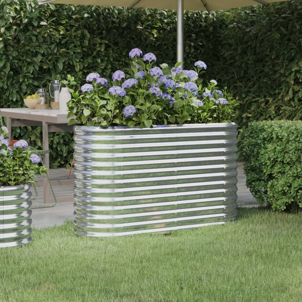 Jardinera Arriate Acero Galvanizado Plata 114x40x68 Cm_1