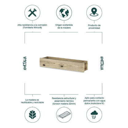 Linha Hortalia Suporte para Floreira 70 x 16,4 x 12 cm