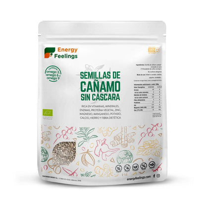 Sementes de cânhamo orgânicas com casca Energy Feelings (embaladas a vácuo) 500g
