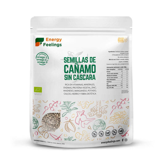 Sementes de cânhamo orgânicas com casca Energy Feelings (embaladas a vácuo) 500g