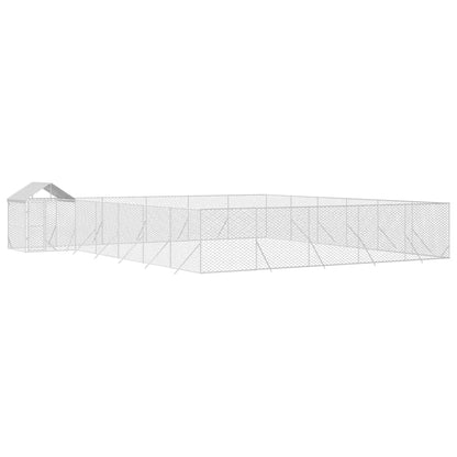 Perrera Exterior Con Toldo Acero Galvanizado Plata 12x12x2,5 M_2