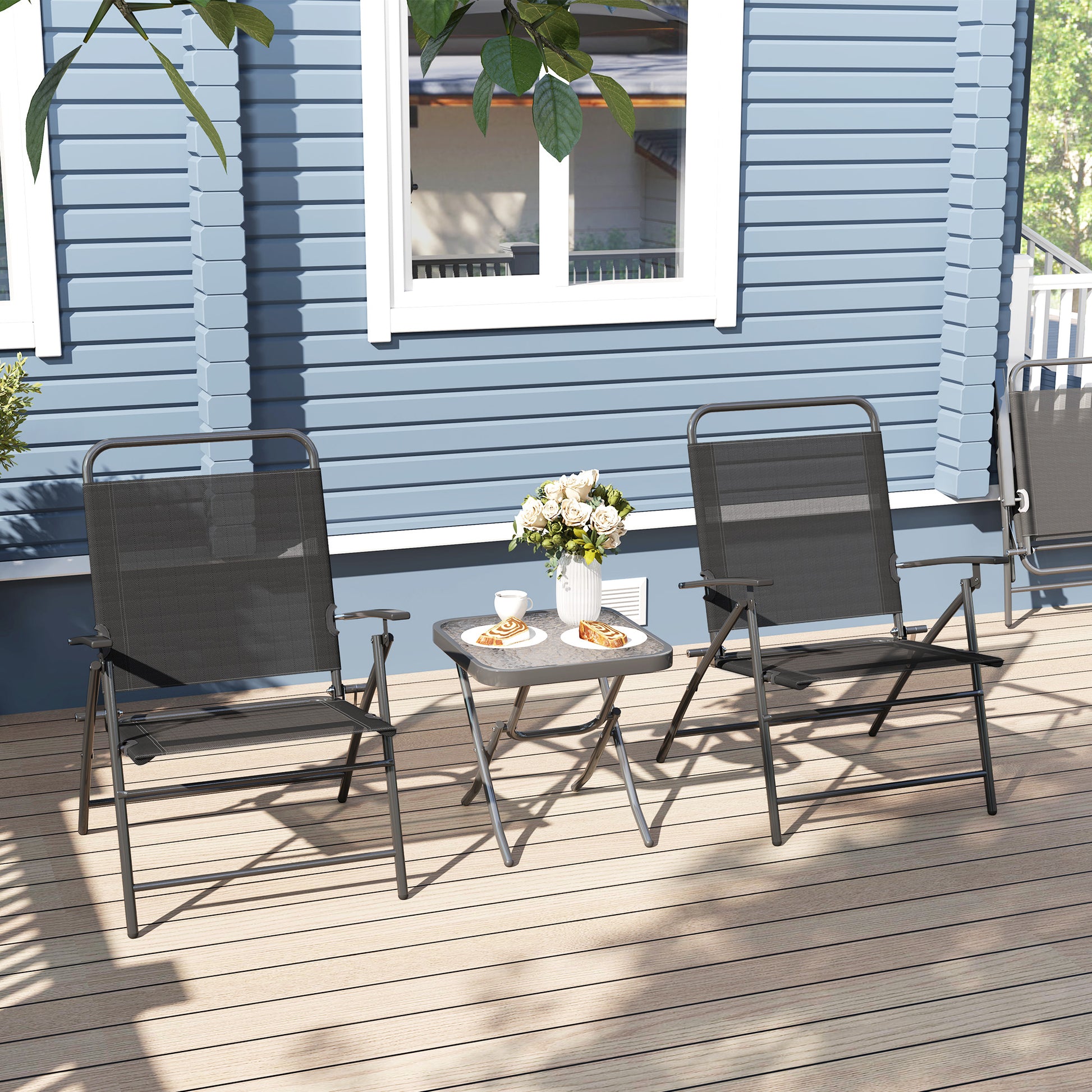 Outsunny Conjunto De Mesa Y Sillas De Terraza Exterior Plegables De 3 Piezas_3