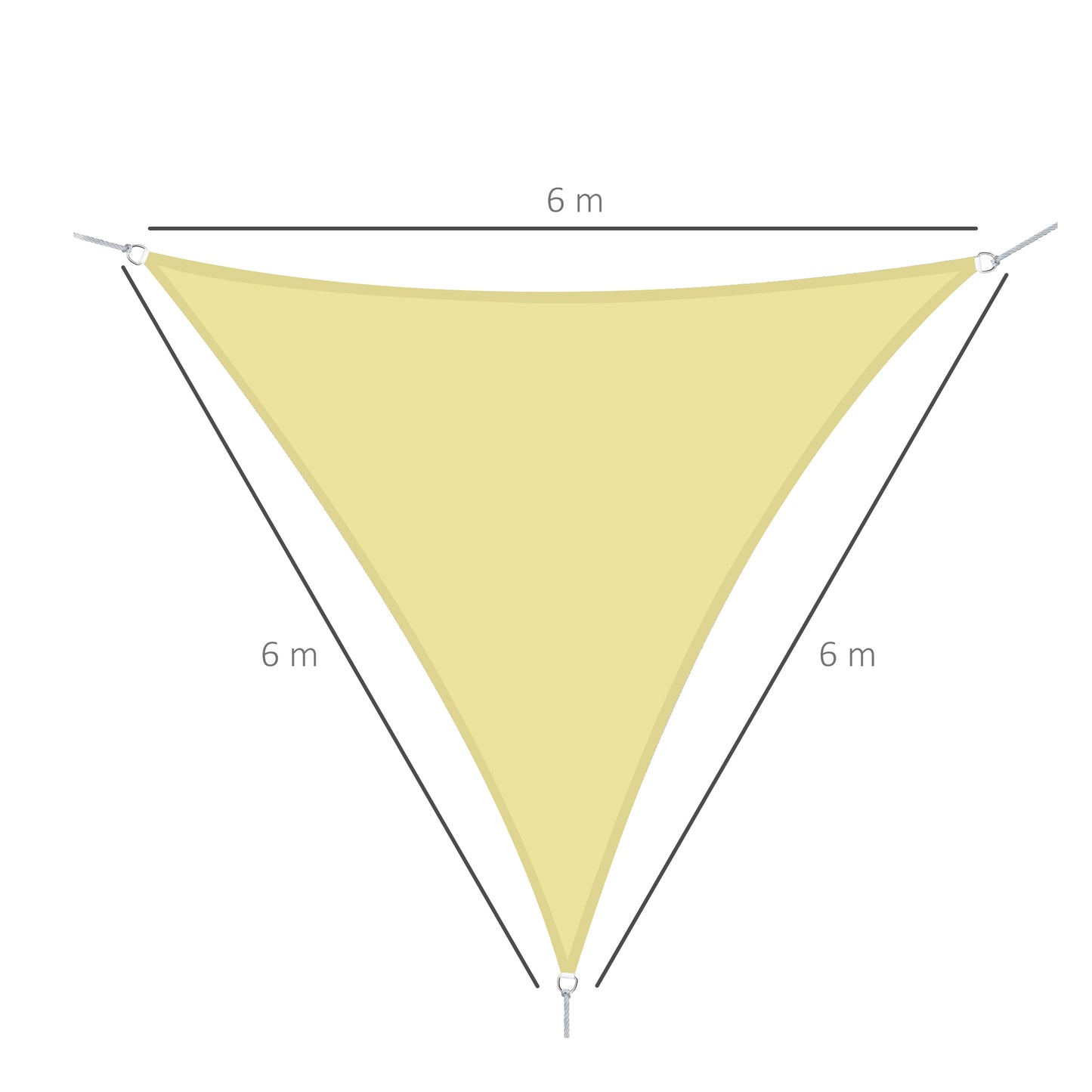 Outsunny Toldo Vela Sombrilla Parasol Triangular 6m De Poliéster 160g/m² Arena_2