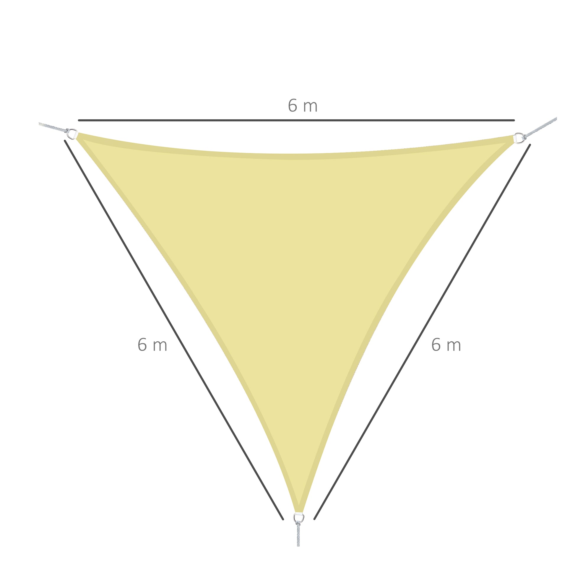 Outsunny Toldo Vela Sombrilla Parasol Triangular 6m De Poliéster 160g/m² Arena_2