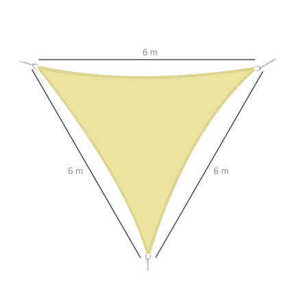 Outsunny Toldo Vela Sombrilla Parasol Triangular 6m De Poliéster 160g/m² Arena_2