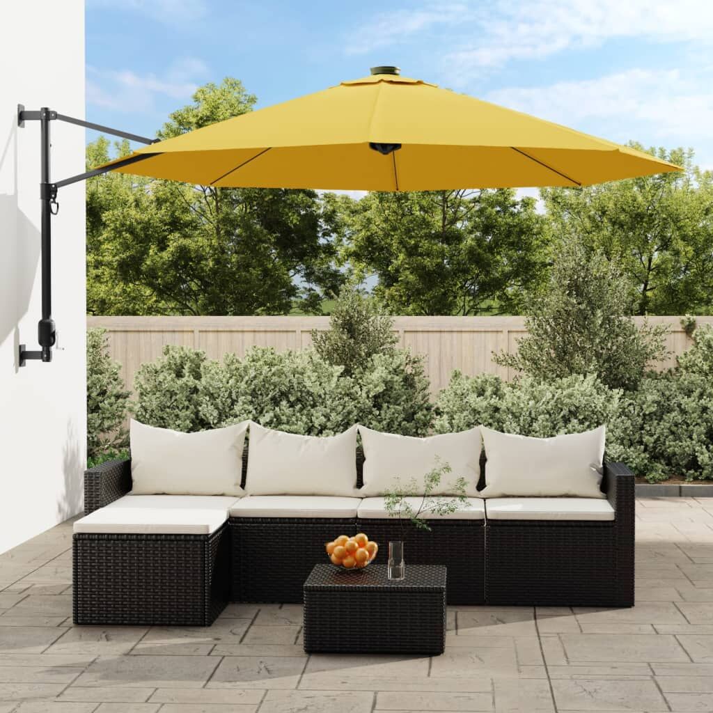 Vidaxl Sombrilla De Pared Amarillo 290 Cm_1