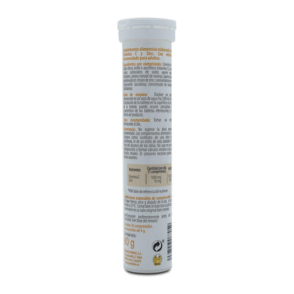 H4U Vitamina C + Zinco vitaminas e minerais 20 comprimidos efervescentes sabor laranja