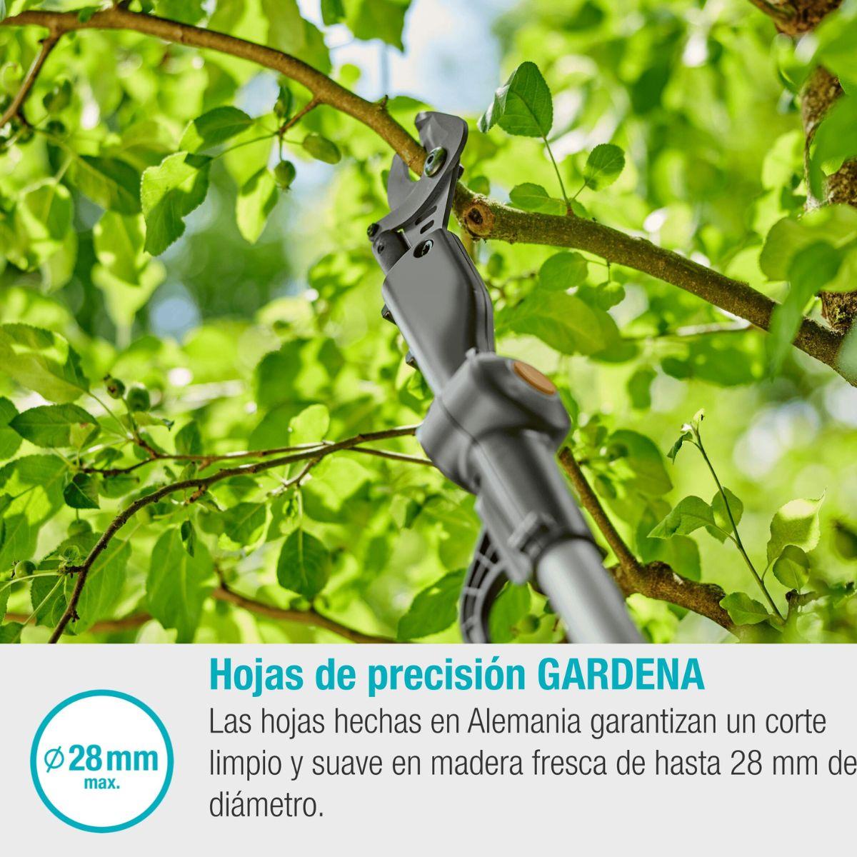 Conjunto de tesoura telescópica a pilhas Gardena