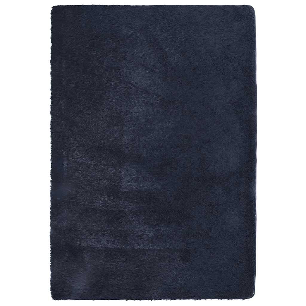 Vidaxl Alfombra De Pelo Largo Navarra Azul Marino 160x230 Cm Poliéster_0