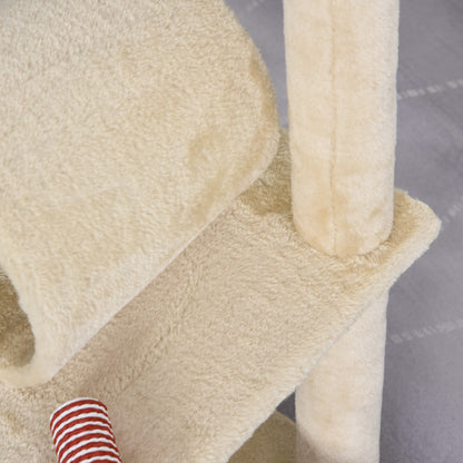 Pawhut Árbol De Gatos Con Cama Postes Rascadores Túnel Juguetes Colgantes_3