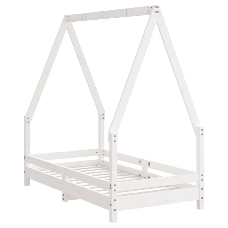 Vidaxl Estructura De Cama Para Niños Madera De Pino Blanco 70x140 Cm_5