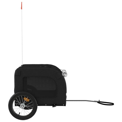 Remolque De Bicicleta Mascotas Hierro Tela Oxford Negro_5
