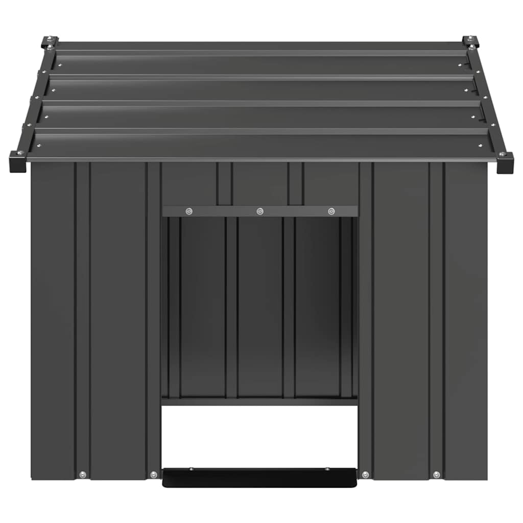 Caseta Para Perros Con Techo Acero Galvanizado 85x107x81 Cm_2