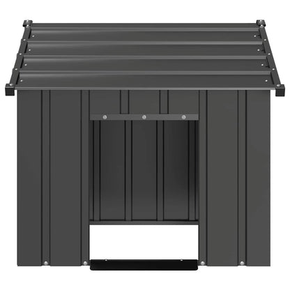Caseta Para Perros Con Techo Acero Galvanizado 85x107x81 Cm_2