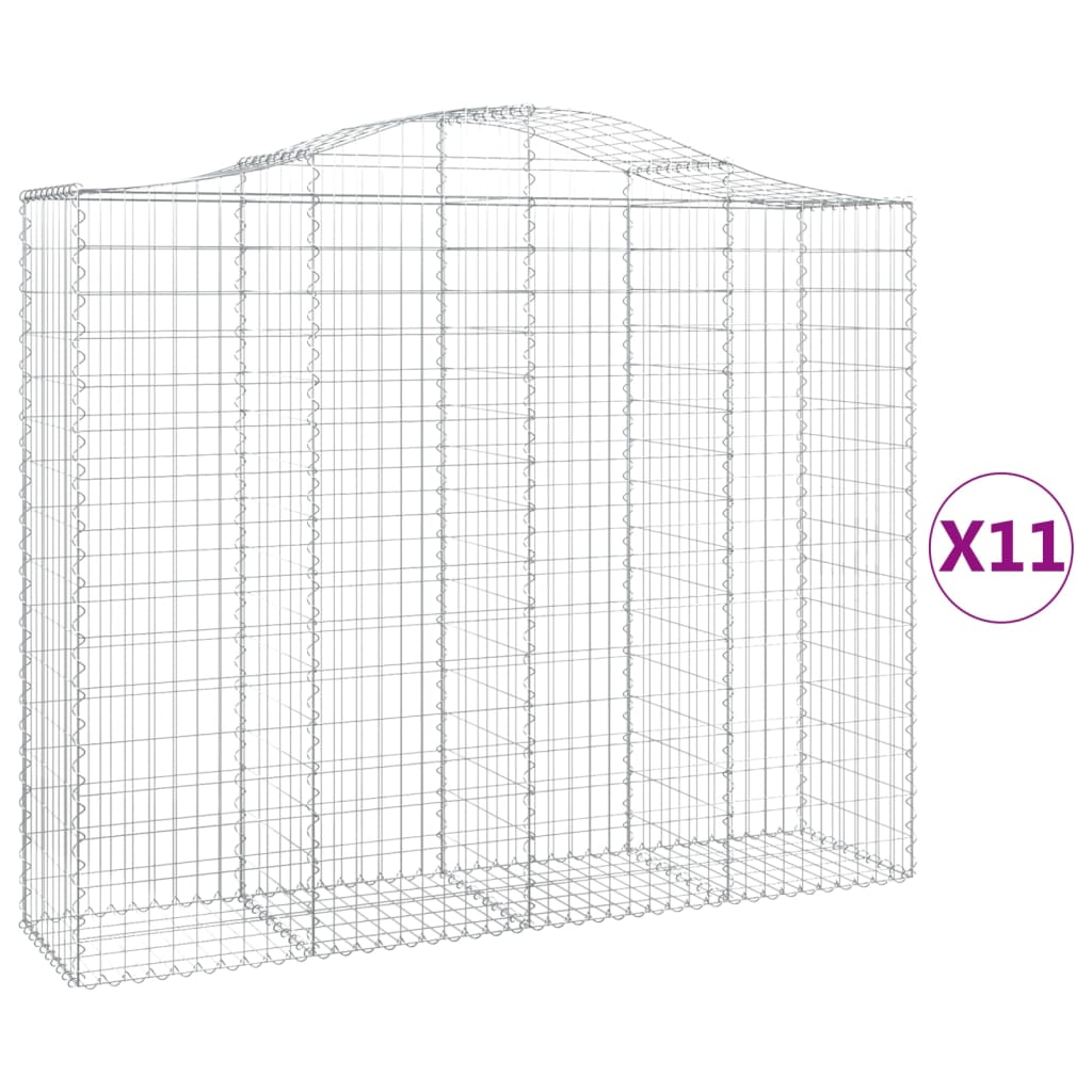 Cestas Gaviones 11 Uds Forma De Arco Hierro 200x50x160/180 Cm_0