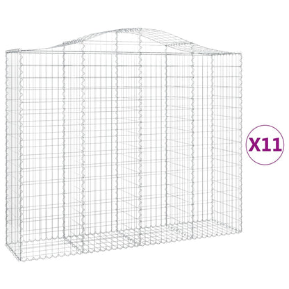 Cestas Gaviones 11 Uds Forma De Arco Hierro 200x50x160/180 Cm_0