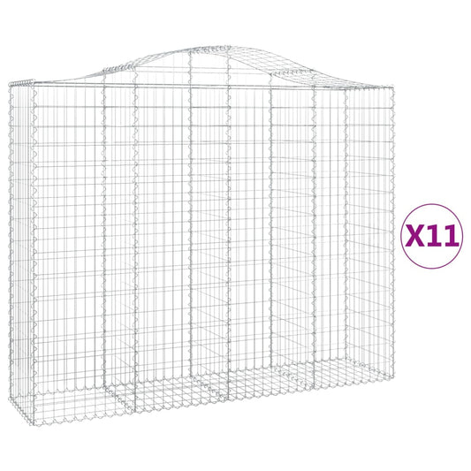 Cestas Gaviones 11 Uds Forma De Arco Hierro 200x50x160/180 Cm_0