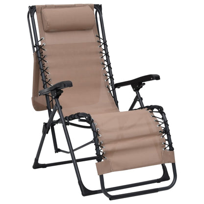 Tumbona Plegable De Textilene Gris Taupe_2