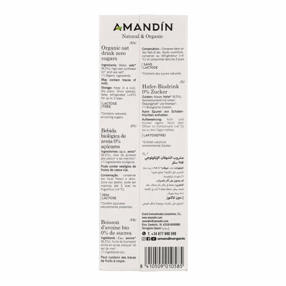 Bebida de Avena Barista 0% Azúcares Bio Amandin 1L