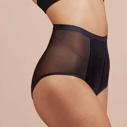 Cueca menstrual de cintura alta com fluxo ligeiro, tamanho L
