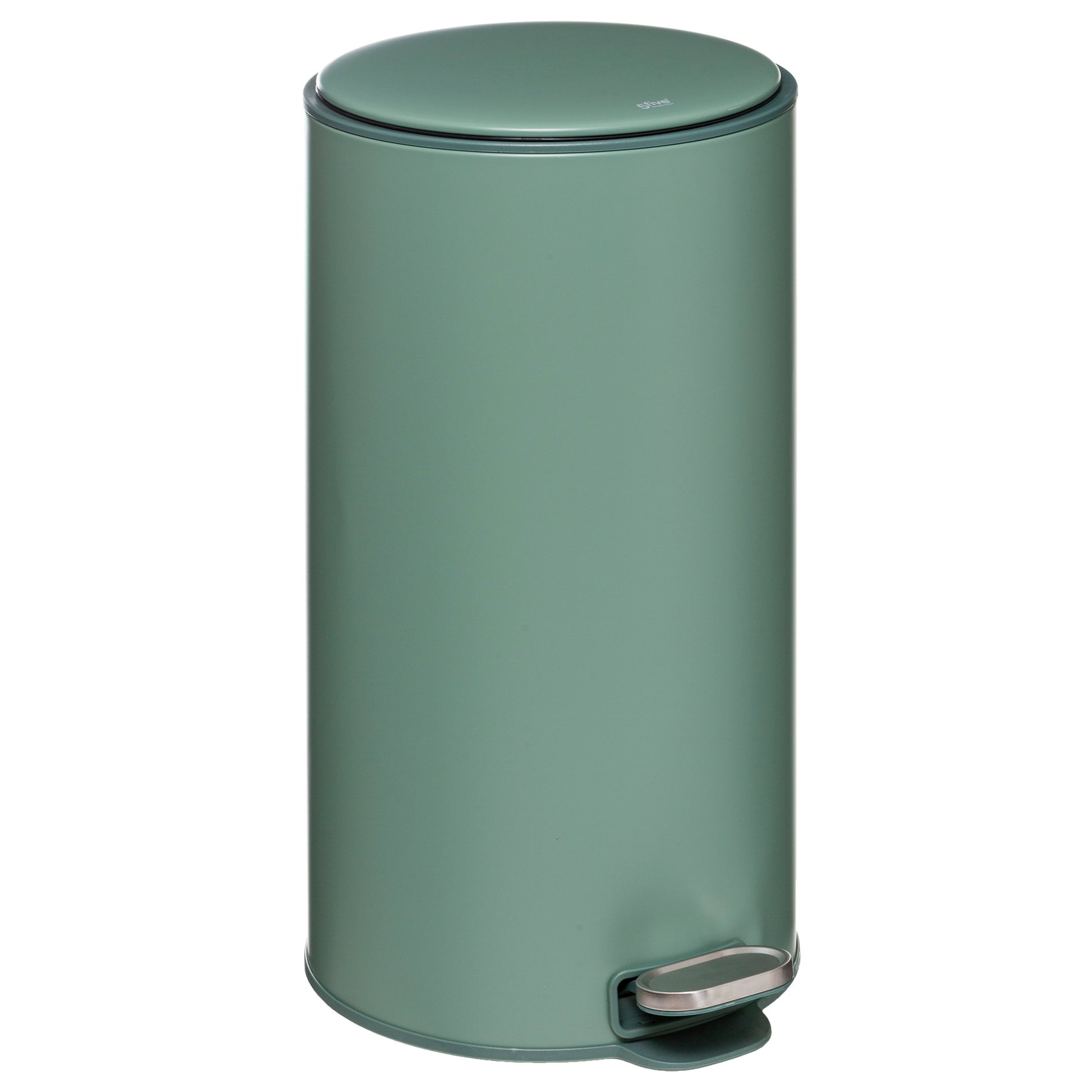 Papelera / Cubo De Basura / Contenedor De Residuos Con Pedal 30l Retro Verde Delta_0