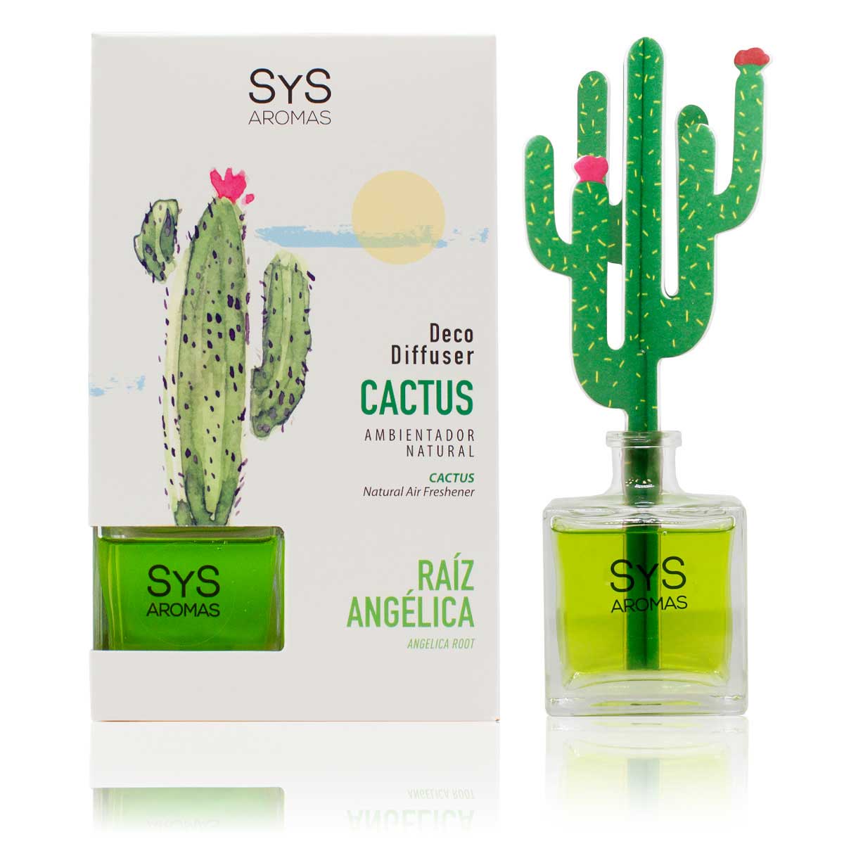 Difusor de Varillas Cactus Raíz de Angélica 90 ml | Aroma Herbal Intenso | Mikado Decorativo | Ambiente Equilibrante_0