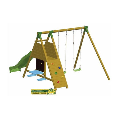 Parque Infantil Masgames Mauna Loa L (madera Redonda) Academy + Pared De Escalada._0