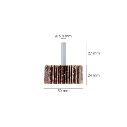 Abanico Lija Grano 120 Medida Ø 50 X 25 Mm. Disco Abrasivo Laminas, Ruedas Mil Hojas, Ruedas Abrasivas,lijado,desbaste,pulir_1